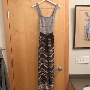 Gray and Black Patterned Jumpsuit